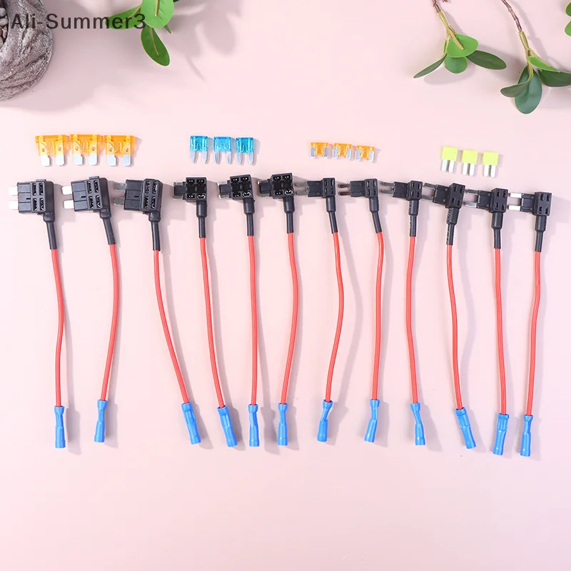 12Pcs 4 Types Of 12V Additional Circuit Adapters And Fuse Set- Tap Car Fuse Holder With Micro2 Mini ATC ATS Thin Tap Adapter