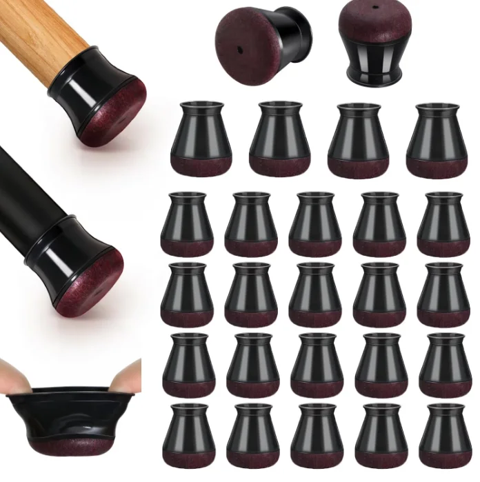4 PCS Silicone Chair Leg Floor Protectors Hardwood Floors Furniture Pads Sliders Wrapped Felt Bottom to Prevent Scratches