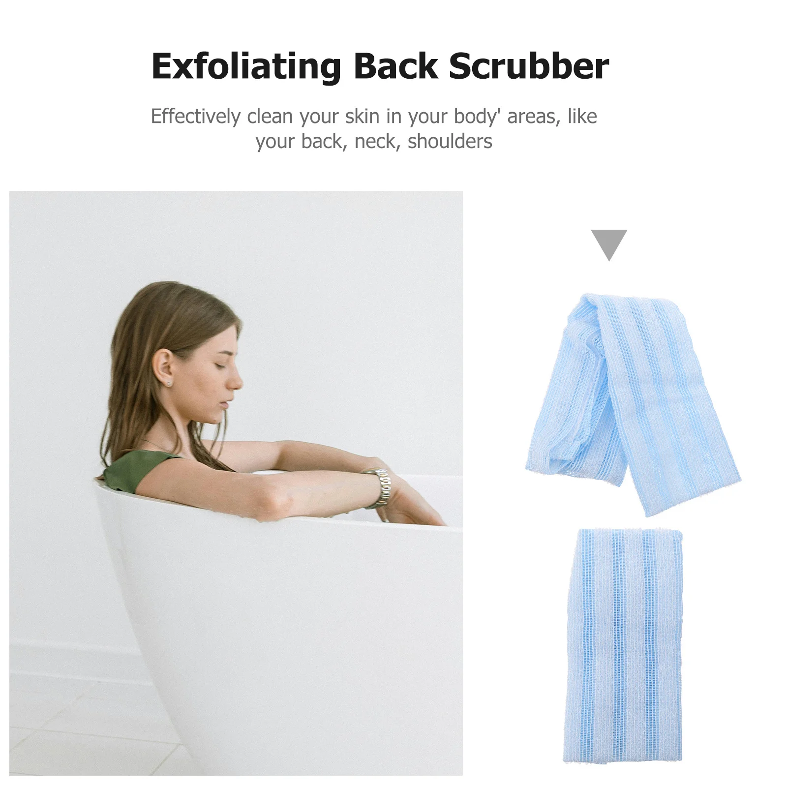 

Portable Shower Exfoliating Back Scrubber Strap Easy Clean Save Comfortable Massage Feeling Back Scrubber Strap