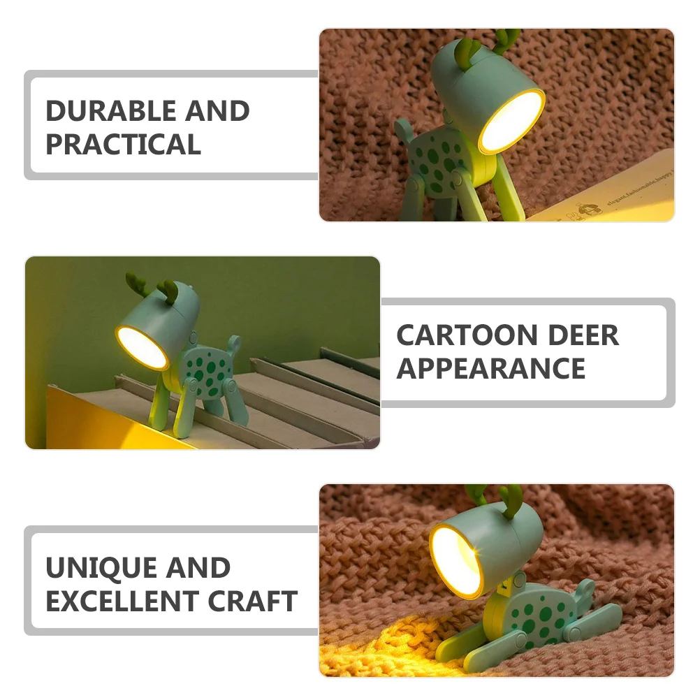 

Deer Night Light Cartoon LED Warm Bedside Lamp Adjustable Head Kids Bedroom Decorative Nightlight Lamp Table Light