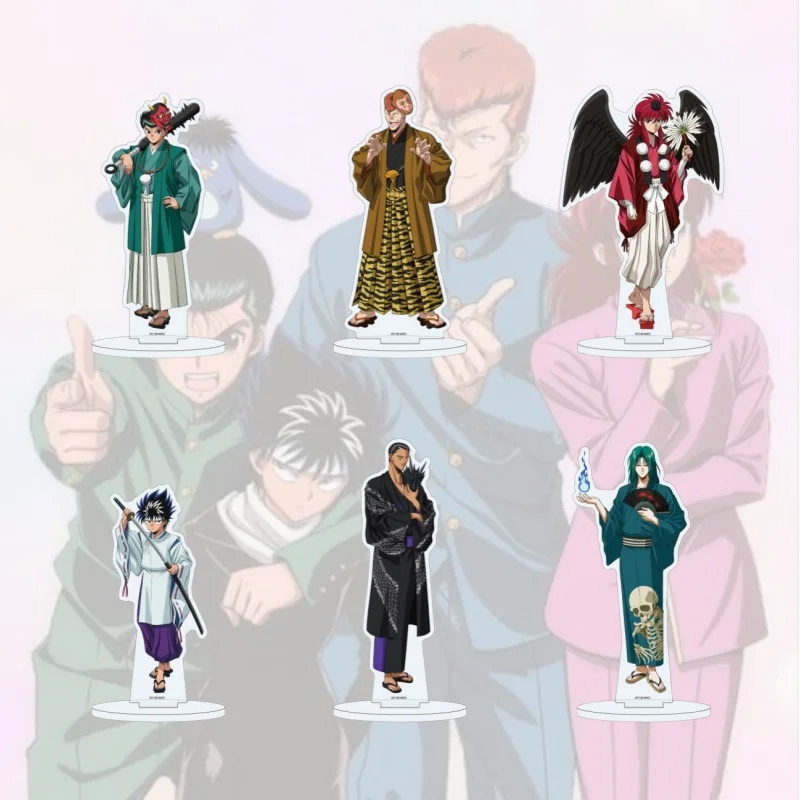 15CM Anime Yu Yu Hakusho Acrylic Stand Anime Stand Yusuke Urameshi Kazuma Water Gun Battle Desktop Decor Keychain Gift For Fans