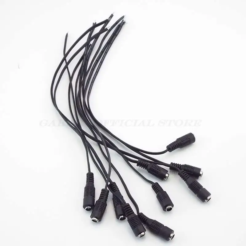 5pcs DC Feminino Cabo de alimentação 12V Plug DC Cabo adaptador Conector para CCTV Camera LED Strip Plug 5.5*2.1mm