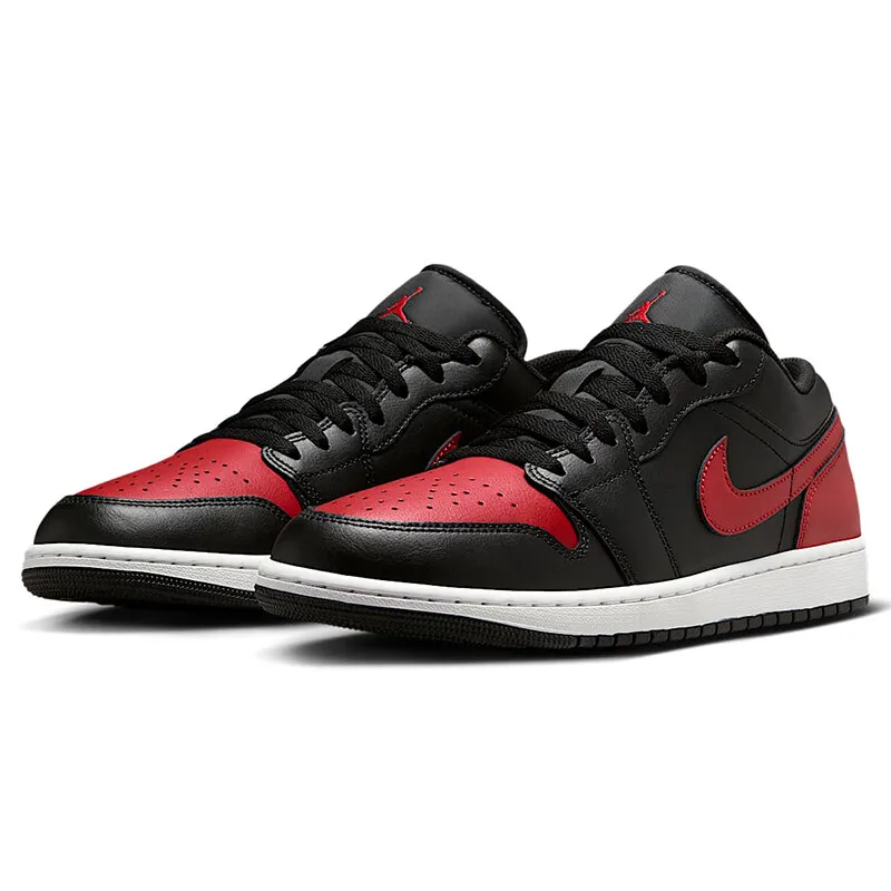 

Nike Men's Basketball Shoes Jordan 1 Low Casual Shoes 553558-067 Red And Black Retro Non-slip Sports Shoes Lightweight Sneakers