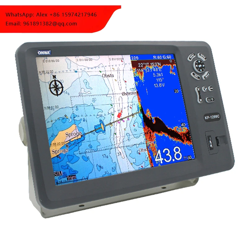 

Морская электроника ONWA KP-1299C: GPS-картплоттер с эхолотом, трекером, навигатором, антенной, 12 дюймов, NMEA0183/RS232, Китай