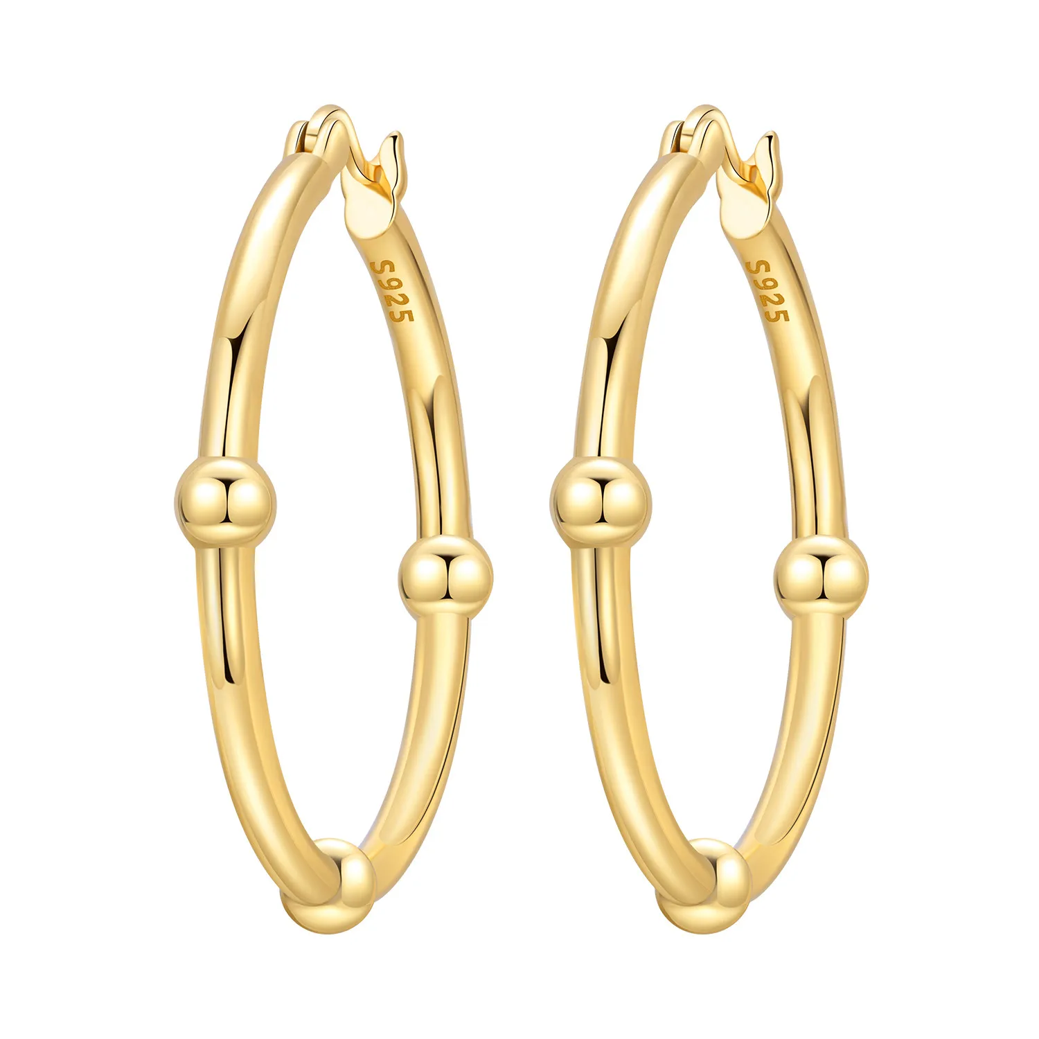 CYCUFF S925 Sterling Silber Goldene Einfache Geometrische Ohrringe Creolen Damen Schmuck Original Party Trendige Jubiläumsgeschenke