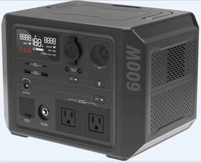 600W 404Wh Portable Power Station Solar Generator Outdoor Emergency Power Supply