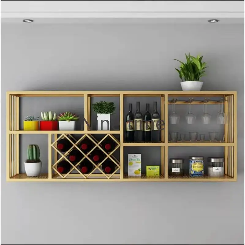 Antique Bar Accessories Outdoor Metal Storage Cabinet Whiskey Wine Refrigerator Shelves Hanging Showcase High End Wall Furniture