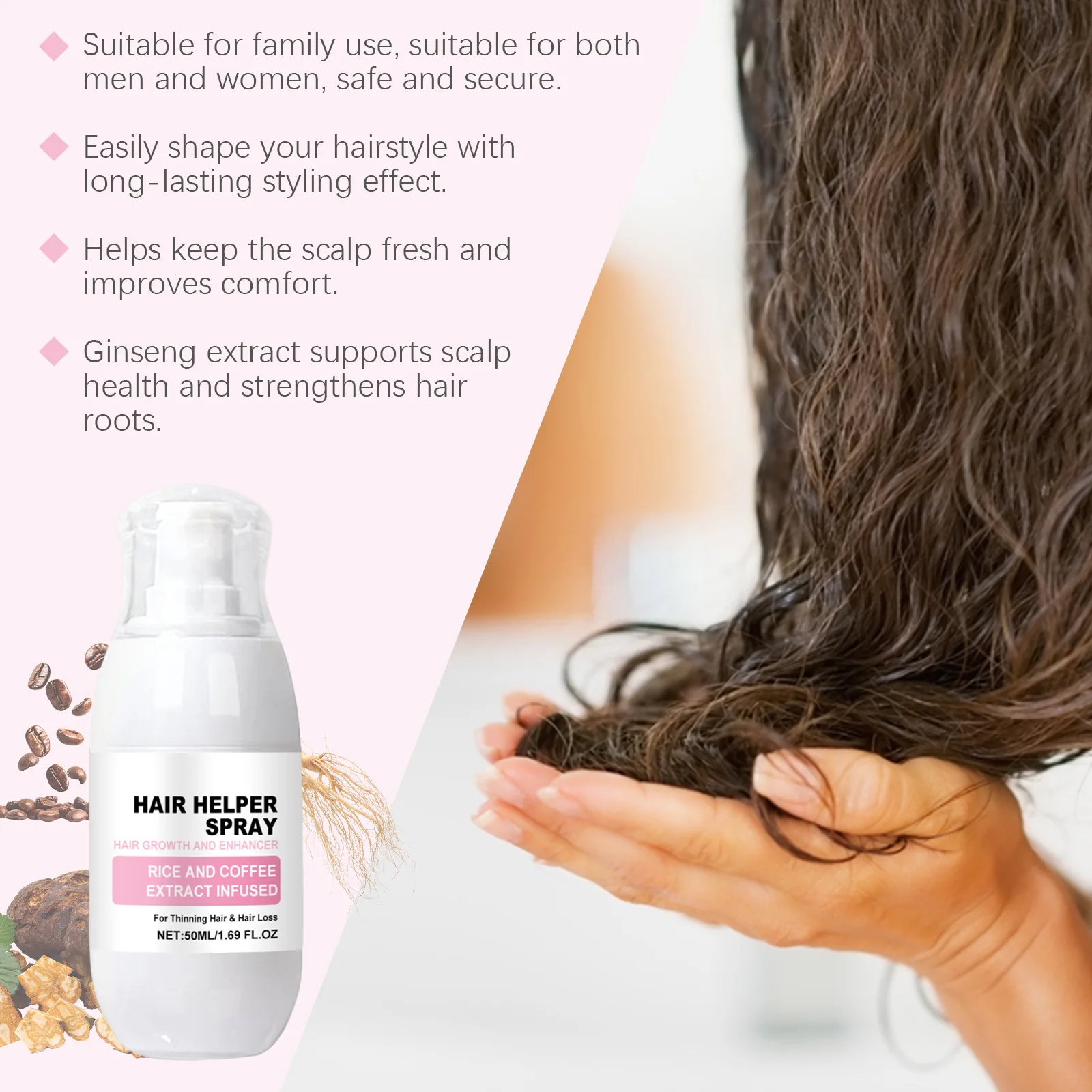 Hair Nourish Spray Deep Hydration Eliminate Frizz Reduce Loss Brighten Luster Lasting Fragrance Promote Growth Hair Smooth Spray