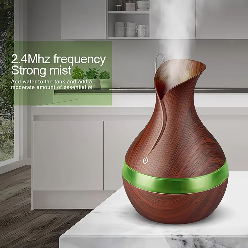 Ultrasonic Cool Mist Humidifier 10.14oz, Aromatherapy Diffuser with 7 LED Lights, Touch Control, USB Powered, Pre-Filter, Plasti