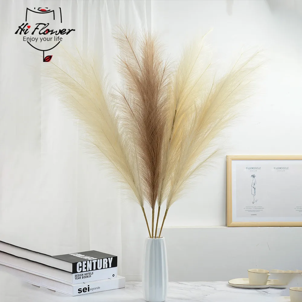 

45cm Artificial Pampas Grass Bouquet Fake Reed Flowers Phragmites Simulation Plants Boho Home DIY Decor Wedding Party Decoration