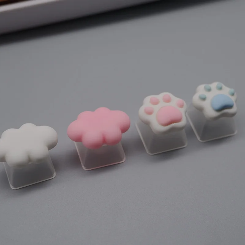 Anime cartoon transparent cat claw love keycap three-dimensional pink gift decoration cute ESC key mechanical keyboard