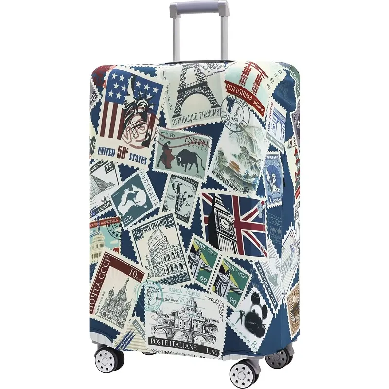 Stamp Luggage Cover Washable Suitcase Cover Suitcase Protector Anti-scratch Suitcase Cover Fits 22-32 Inch Luggage