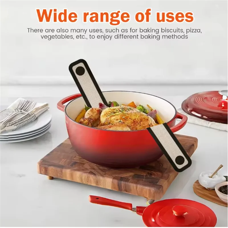 -ABHW 2Pcs Silicone Bread Mat Long Handle High Temperature Resistance Baking Bread Sling Sourdough Baking Mats Kitchen Tool