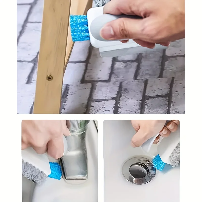 2-in-1-Reinigungsbürste, multifunktionale Fugenbürste, Bodenbürste, Badezimmer-Eckbürste, WC-Reinigungsbürste, 1 Stück – Detail 8