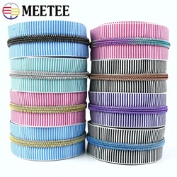 1/2/3/4M 5#  Meetee Nylon Zipper for Sewing Coil Zips Per Meter Jacket Zipprs Tape Bag Tent Zip Roll Repair Kit Clothe Accessory