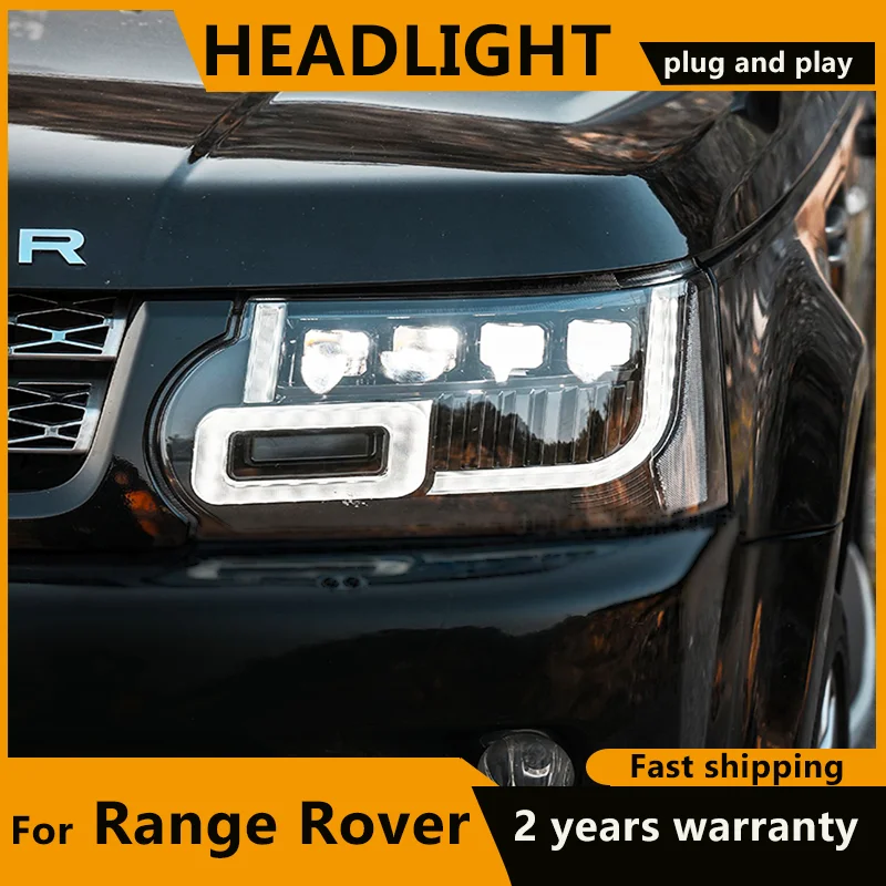 For Range Rover Vogue Headlights 2010-2013 Land Rover Matrix LED Head Lamp DRL Day Running Light Range Rover headlight assembly