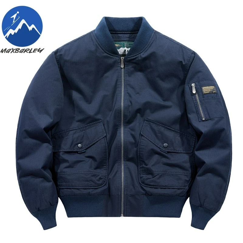 

Maxbarley Men Cotton Coat Casual Baseball Collar Outdoor Camping Warm Jacket American Style Fashion Lightweight Winter Garment