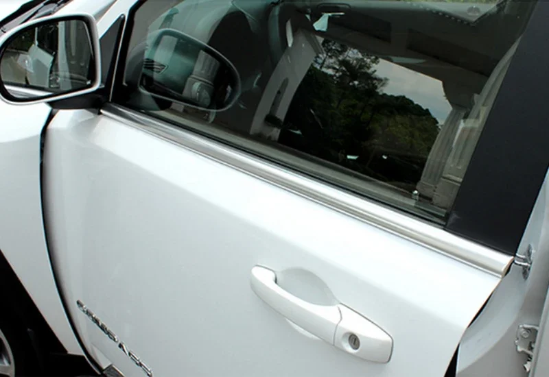 Stainless Steel 4PCS Bottom Window Frame Molding Trim Cover For Jeep Compass 2008 2009 2010 2011 2012 2013 2014 2015 2016