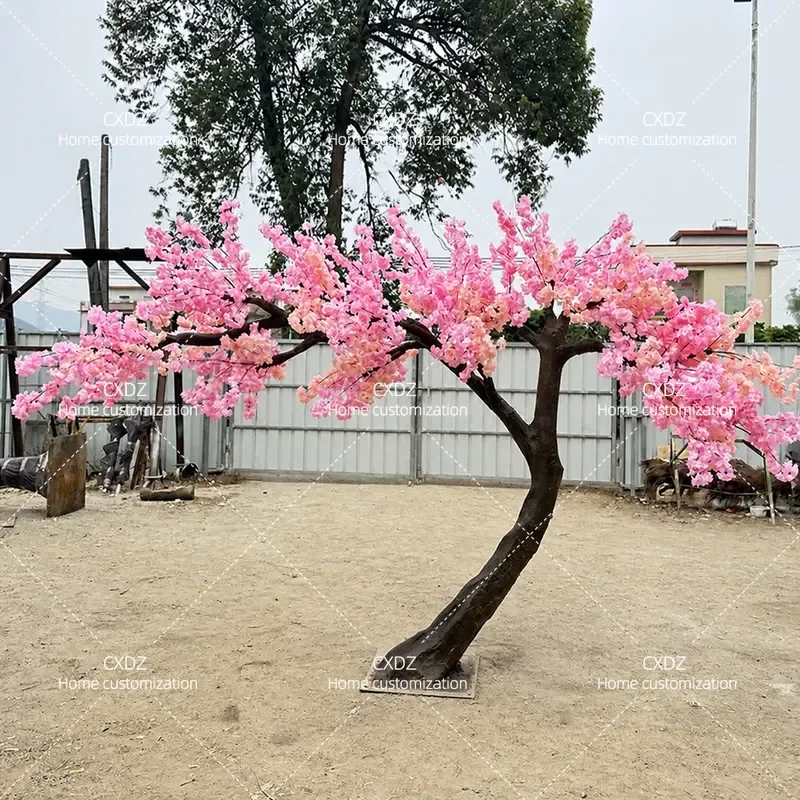 Simulation cherry blossom tree fiberglass modeling simulation cherry blossom tree wishing tree garden landscape shopping mall