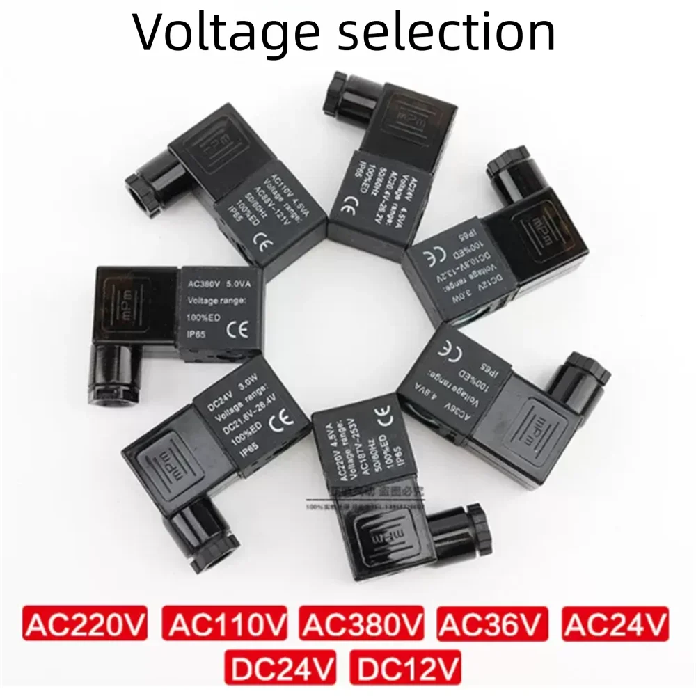 Pneumatic Solenoid Valve Coil 4V Series IP65 All Copper Multiple Voltage Optional for Industrial Use