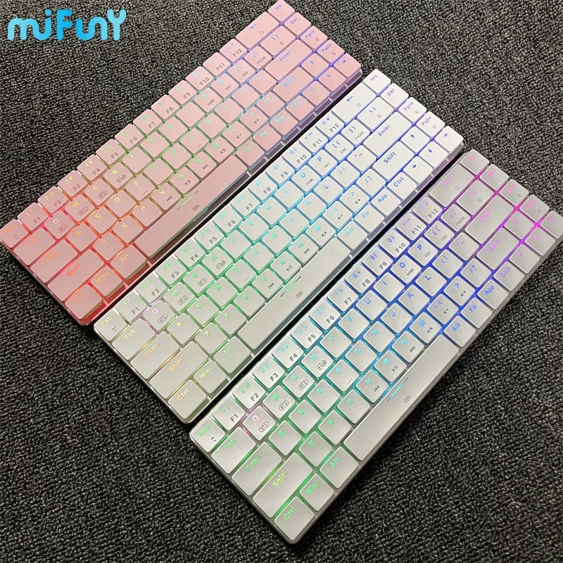 

MiFuny Bluetooth Wireless Mechanical Keyboard Ultra Thin Linear Switch Hot Swap 69 Keys RGB Backlit Gaming Office Work Keyboards