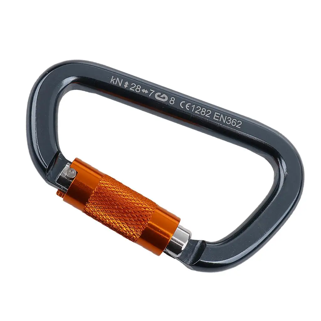 

Outdoor 28KN D Carabiner Aluminum Auto Locking Mountaineering Climbing Survival Metal Gray for Camping Hiking Equipment