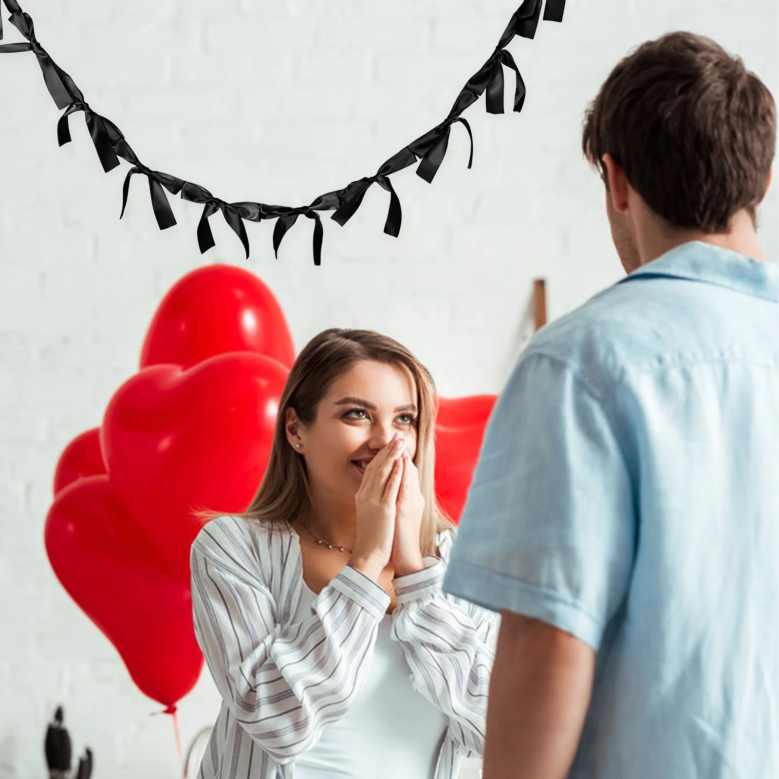 

Fabric Bow Ribbon Banner Decorative Bowknot for Valentine Wedding Birthday Party Photo Backdrop Coquette Style Event Decoration