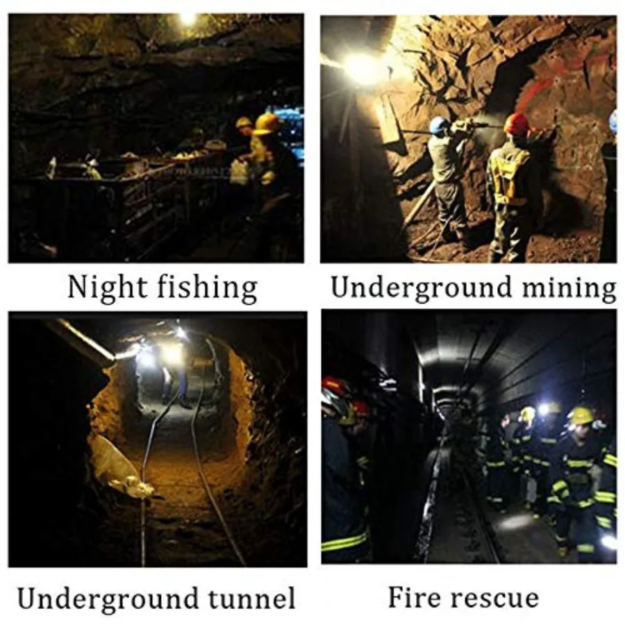 Rechargeable LED Mining Headlamp, Waterproof and Explosion-Proof Safety Cap Light for Hard Hat, Super Bright Underground Coal M view 3
