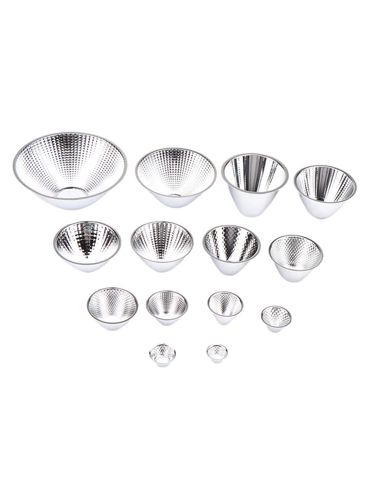 Réflecteur en aluminium pour LED, 20-126 mm, 15-120 degrés, pour éclairage DIY, perle de lampe COB, abat-jour optique