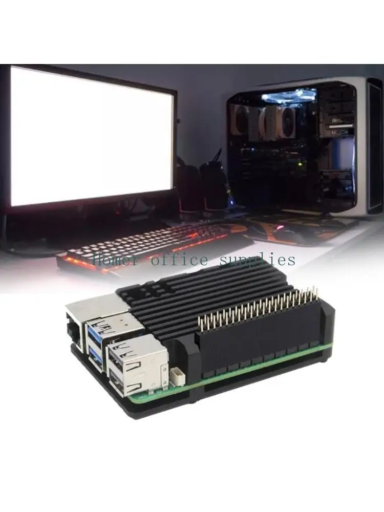 

K43B Aluminum Housing Case Heat Dissipation Box Easy Access to All Port for RPI 5