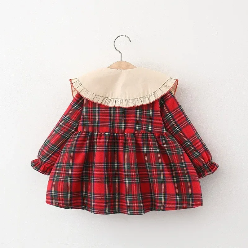 

Christmas Children's Dress Girls Clothes from 9 M to 3 Years Infant Girl Plaid Dresses with Rabbit Hangings Kids Outfits