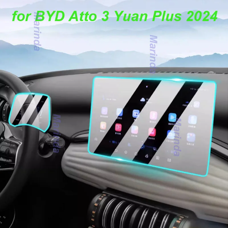 

Car Navigation Screen Protection Tempered Film for BYD Atto 3 Yuan Plus 2024 Dashboard Flim Anti-Scratch Interior Accessories