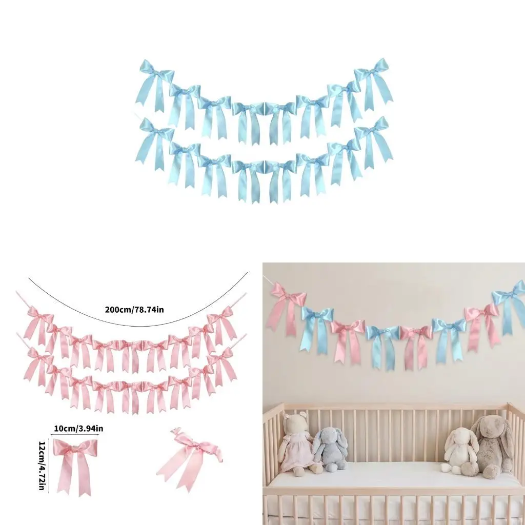 62KD Twin Set Of Delicate Handcrafted Bowknot Garlands For Festival Creation