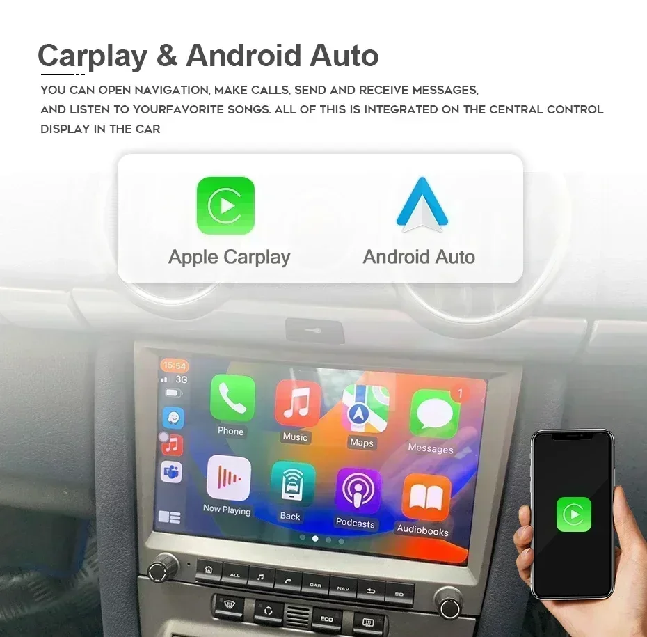 Grey 720P Auto Android 14 For Porsche Cayman 911 987 Boxster 997 CarPlay Car Radio GPS Multimedia Navigation 4GB Bluetooth Wifi - Image 4