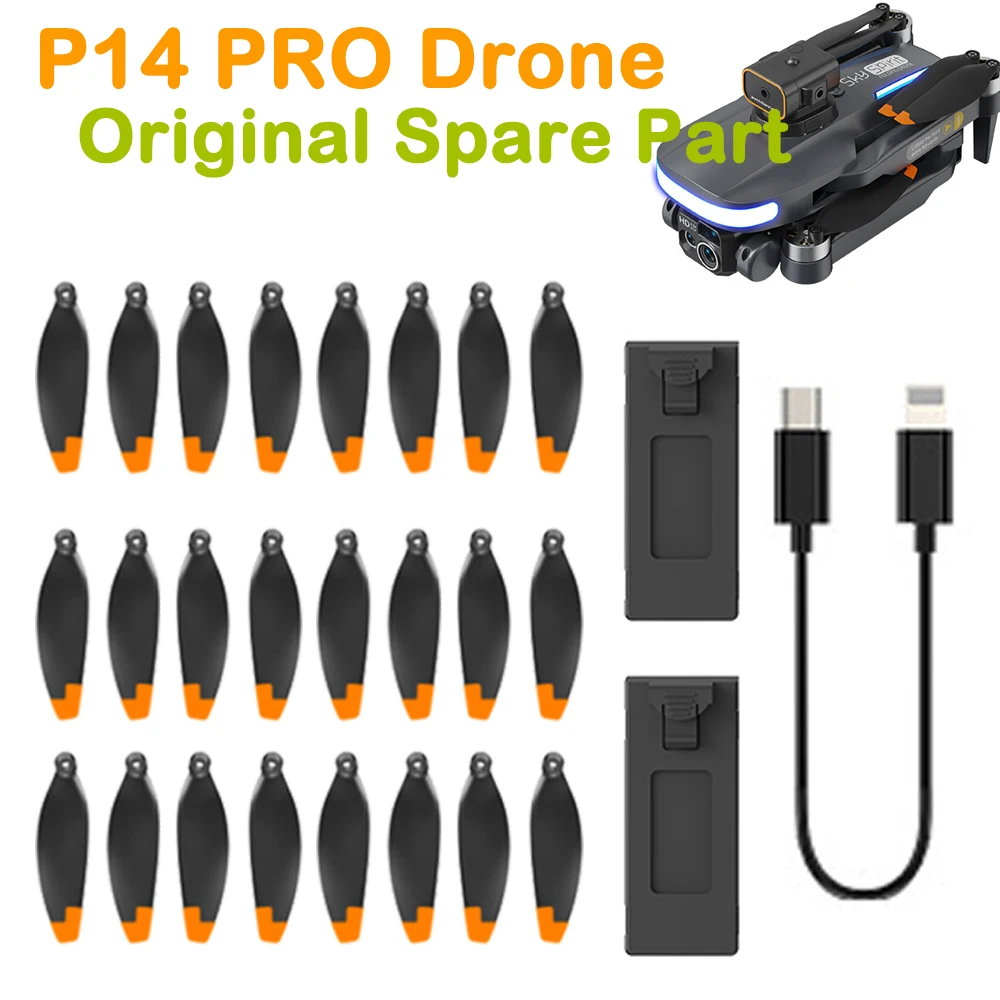 P14 Pro Borstelloze Drone Opvouwbare Quadcopter Reserveonderdeel Propellerblad/Usb-Oplader/Accessoire Voor Batterijonderdelen