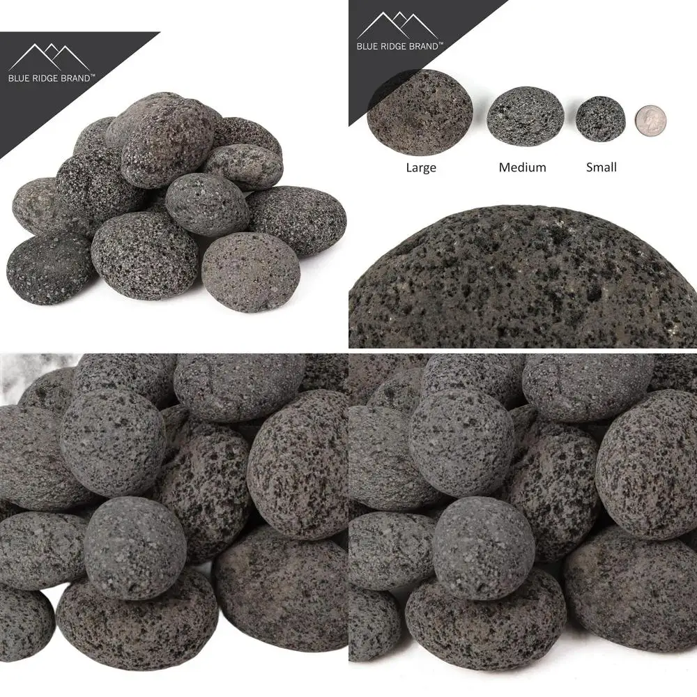 

50-фунтовые галтованные черно-серые лавовые камни, 2 вулканических камня для ландшафтного дизайна и садоводства