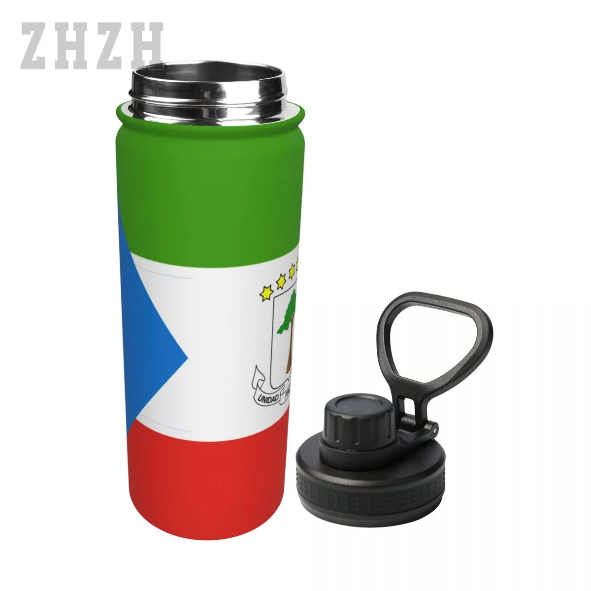 Unisex Sports Water Thermos Bottle Equatorial Guinea Emblem 304 Stainless Steel Double-layer Insulation Cold And Hot Travel