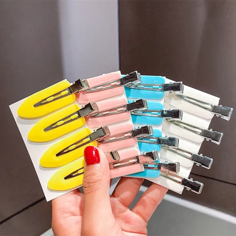 4 Pcs Seamless No Bend Hair Clips Barrettes No Mark Pin Curl Clip Makeup No Crease Hair Clip Hair Styling Bang Clips New Color