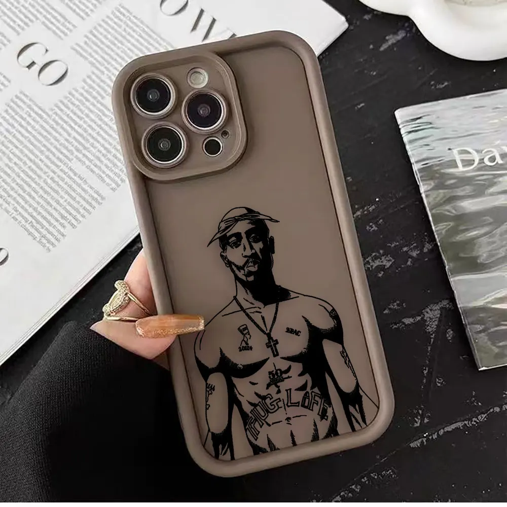 Phone Case For Redmi NOTE 17 15 13 14 10 10S 11 11S 11T 12 12S PRO PLUS 4G 5G DIY Case Shell Funda Cover Singer Rap 2pac Tupac