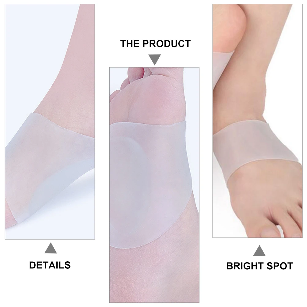 

2Pairs White Beige Silicone Arch Pad Insoles for Flat Feet High Arches Breathable Foot Support Sole Sticker Corrector Tool