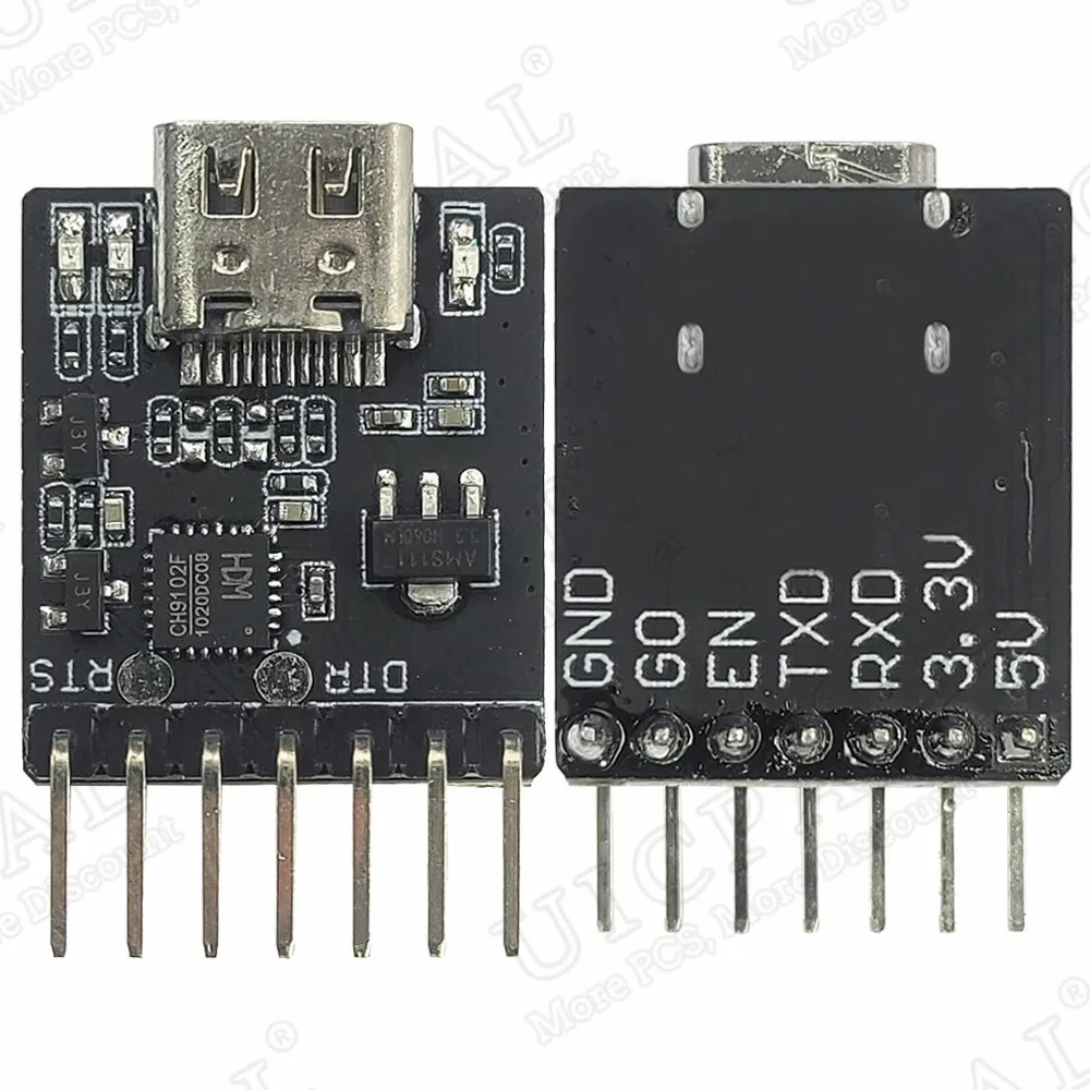 Ch9102f módulo de download de porta serial para esp32 mini tipo c usb para uart rs232 rs485, download 7pin