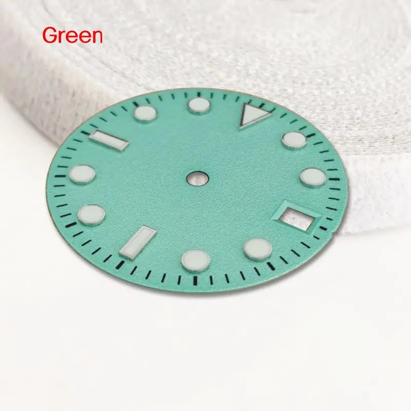 28.5mm Matte White Blue Green Luminous Frosted Watch Dial Fit for SKX NH35 NH36 4R 7S Movement