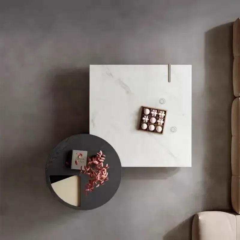 Italian Minimalist Marble Coffee Table Light Luxury High End New Living Room Home Small Apartment Coffee Table Combination