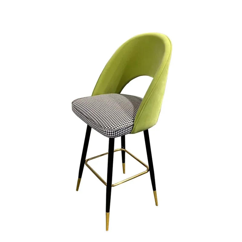 American light luxury solid wood bar chair Bar Restaurant Leisure Club Soft bag chair
