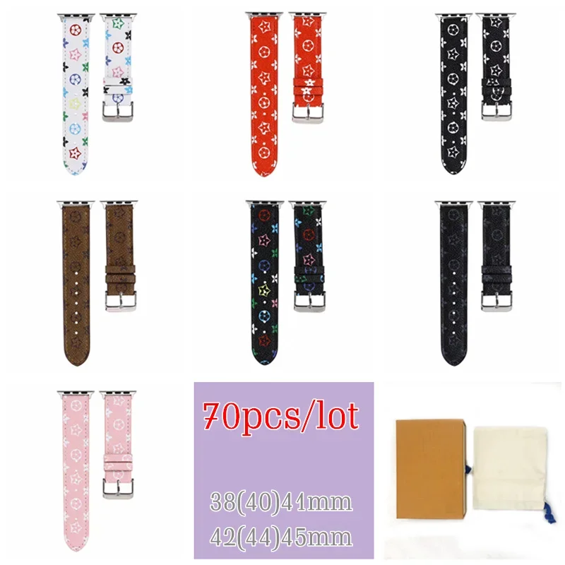 

FF-70p strap for Apple watch band 38 40 41 42 44 45 mm iWatch 7 6 SE 5 4 3 Genuine Leather belt bracelet for apple watch band