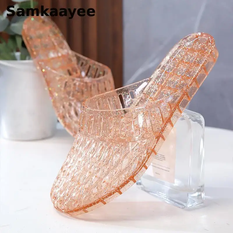 Мюли женские прозрачные, мягкая подошва, закрытый носок, летние тапки, полые, размеры 36-42