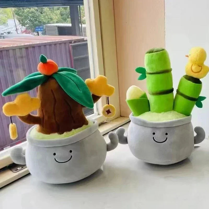 Nuovi creativi realistici piante in vaso giocattoli di peluche morbidi e carini alberi di pino piante grasse giocattoli graziosi decorazioni per la casa divertenti oggetti di scena per foto bel regalo