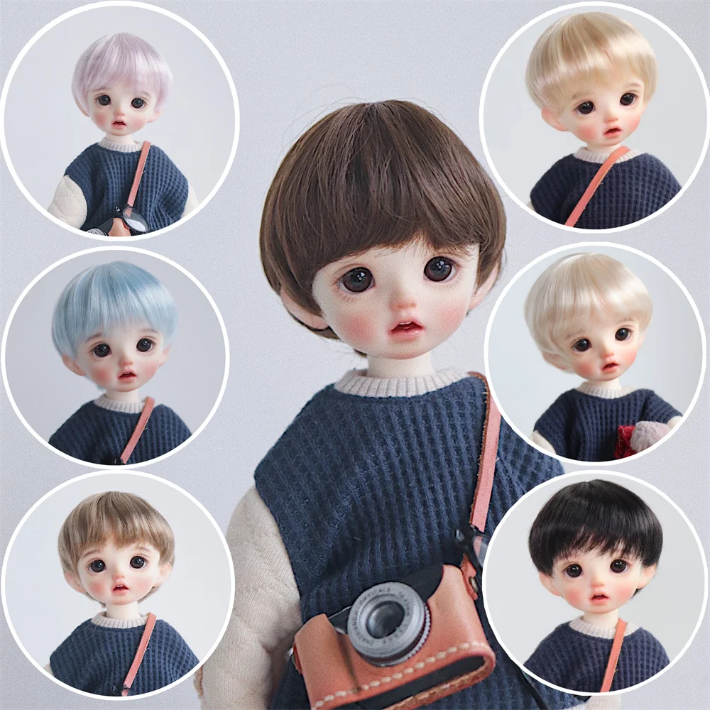 BJD wig Milk silk short hair multi-colored for 1/3,1/4,1/6, small cloth BJD doll accessories