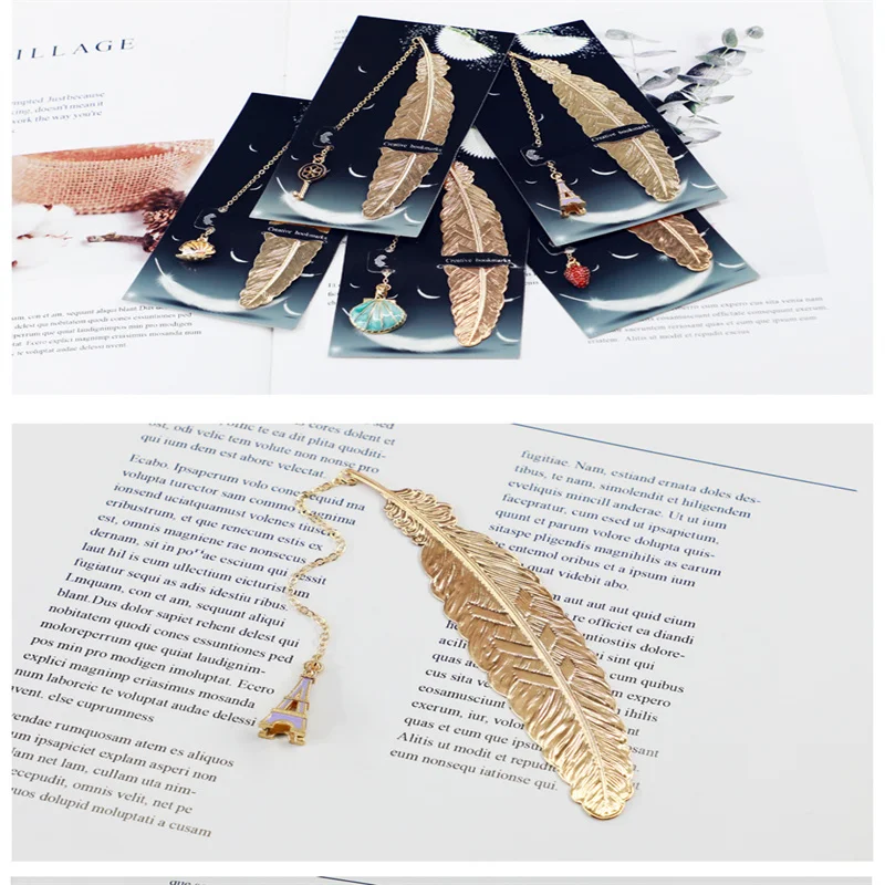 Marcapáginas de plumas de Metal, conchas de llave, colgante de copo de nieve, latón creativo clásico de estilo chino, regalo de Navidad, nuevo 2024