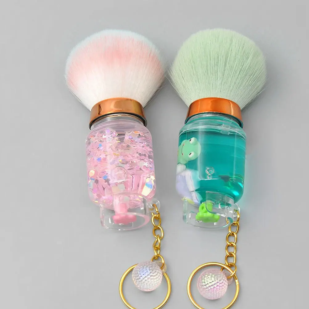 فرشاة البودرة لبودرة أحمر الخدود السائبة، هايلايتر للوجه، أداة صغيرة محمولة، شعيرات ناعمة للعناية بالبشرة